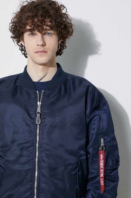 Alpha Industries bomber jacket MA-1 CS men's navy blue color