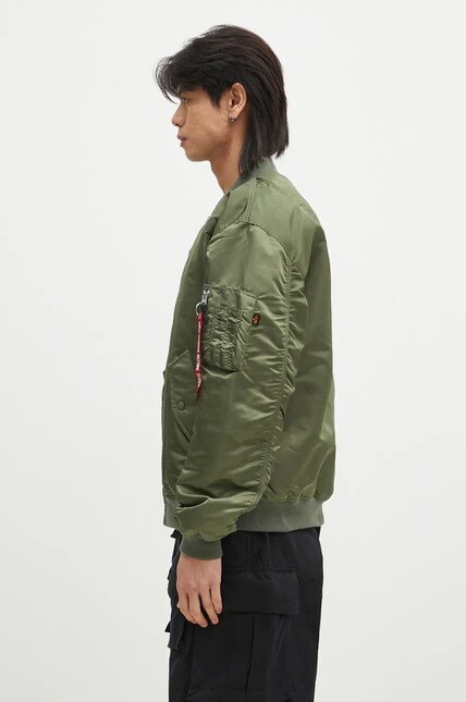 Alpha Industries bomber jacket MA-1 CS men's green color 136136 at