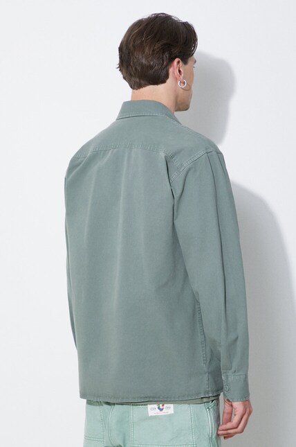 Carhartt WIP cotton shirt jacket Reno Shirt Jac green color