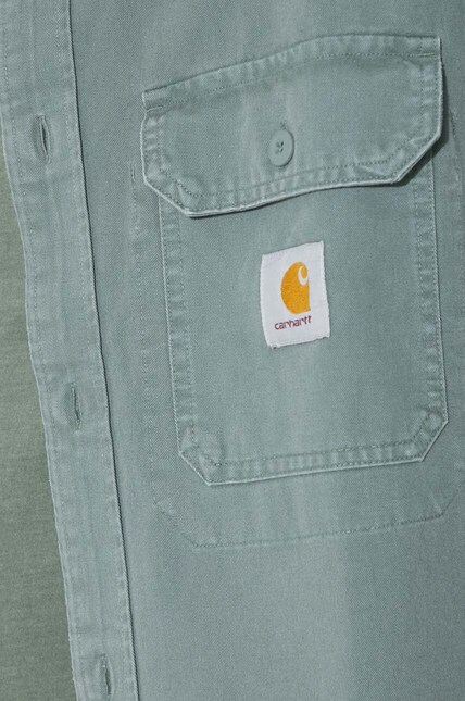 Carhartt WIP cotton shirt jacket Reno Shirt Jac green color