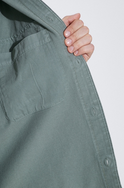 Carhartt WIP cotton shirt jacket Reno Shirt Jac green color