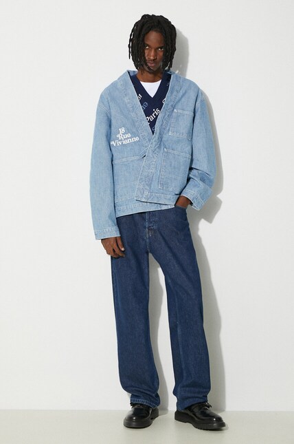 Kenzo denim jacket by Verdy Kimono men's blue color FE55DM1426H4 Kenzo denim jacket by Verdy Kimono men's blue color FE55DM1426H4