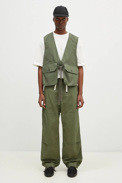 Engineered Garments vest Fowl Vest men's green color OR120.CT010