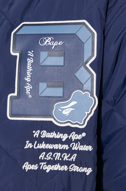 A Bathing Ape jacket Bape Patch Coach Jacket men's navy blue color