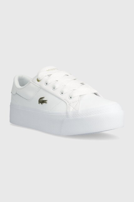 Lacoste sneakers Ziane Platform Logo Leather white color 47CFA0005