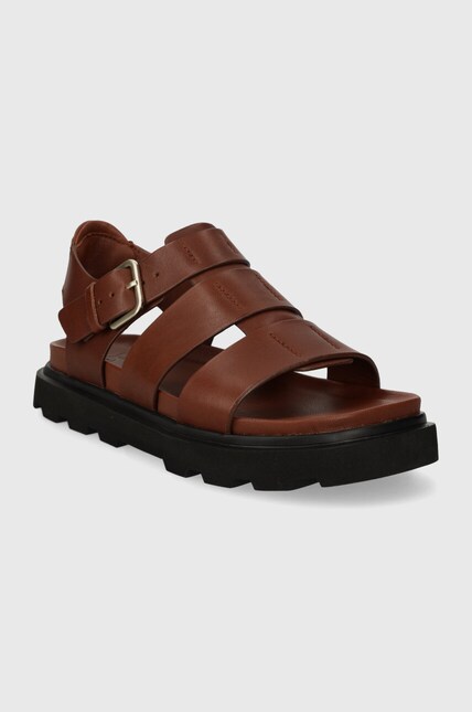 UGG leather sandals W Capitelle Strap women's brown color 1152674
