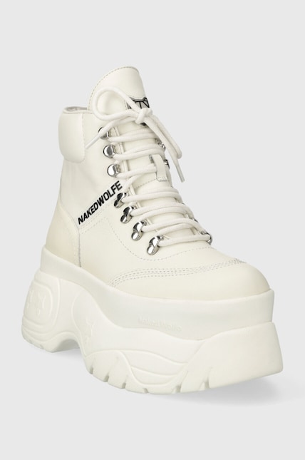 Naked Wolfe leather sneakers Spike white color at PRM US Naked Wolfe leather sneakers Spike white color at PRM US