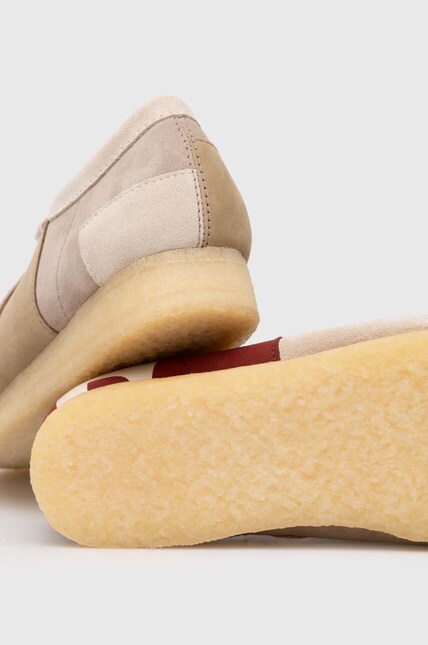 Clarks Originals suede loafers Wallabee Red Combi beige color