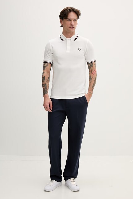 Хлопковое поло Fred Perry Twin Tipped Shirt цвет белый с
