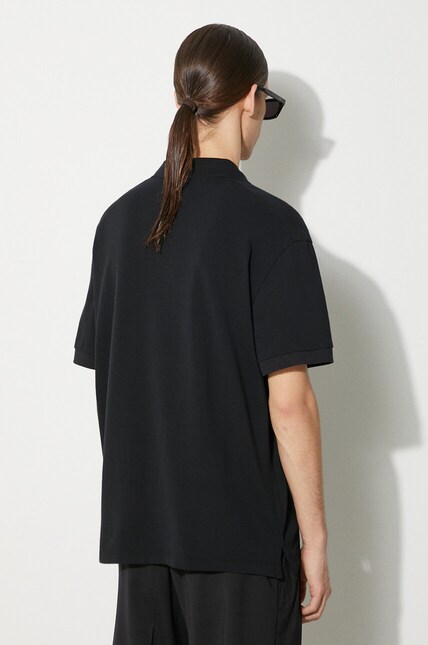 Neil Barrett cotton polo shirt Loose Pierced Nipple Polo black