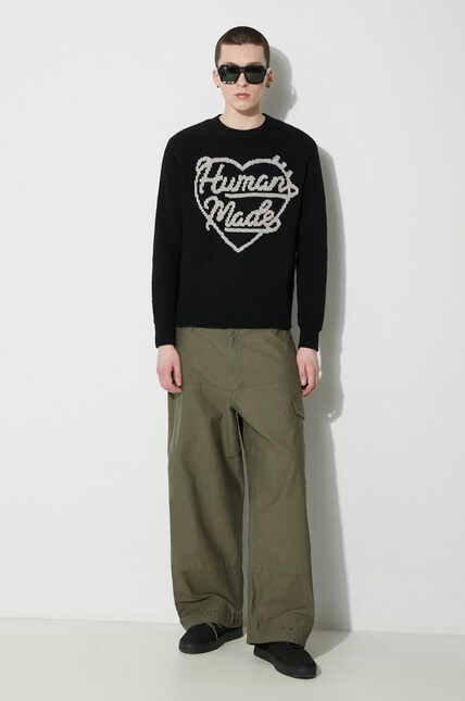 Human Made cotton trousers Military Easy Pants green color