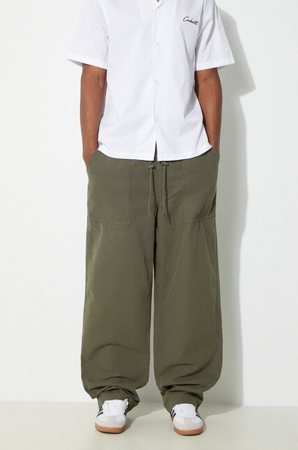 Vans cotton trousers Premium Standards Easy Trouser LX green color