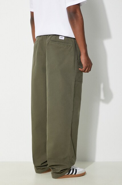 Vans cotton trousers Premium Standards Easy Trouser LX green color