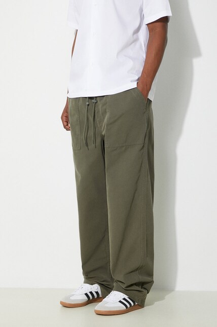 Vans cotton trousers Premium Standards Easy Trouser LX green color
