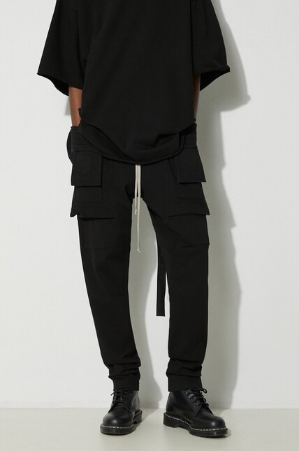 Rick Owens cotton trousers Knit Pants Creatch Cargo Drawstring