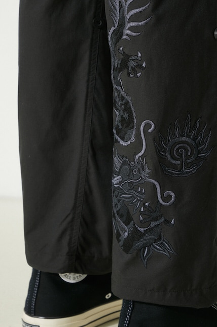 Maharishi trousers Original Dragon Snopants men's black color 5063