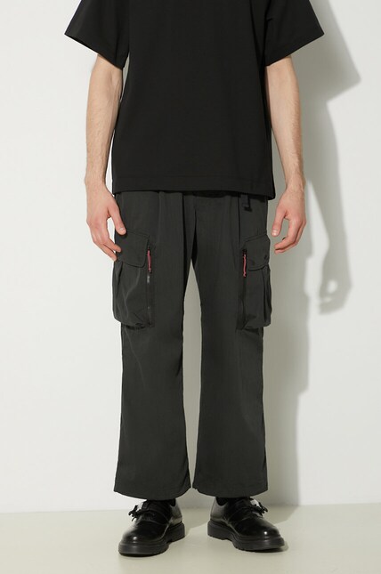Nanga trousers Hinoc Ripstop Field Cargo Pants men's black color
