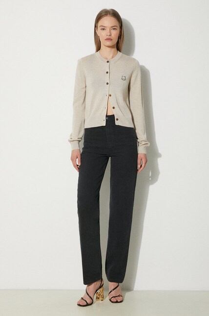 Maison Kitsuné wool cardigan Bold Fox Head Patch Regular Cardigan
