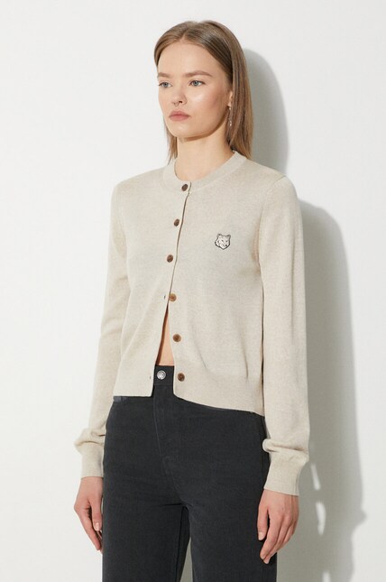 Maison Kitsuné wool cardigan Bold Fox Head Patch Regular Cardigan
