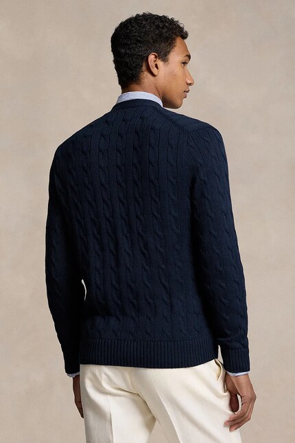 Polo Ralph Lauren cotton cardigan navy blue color 710890548 at PRM US