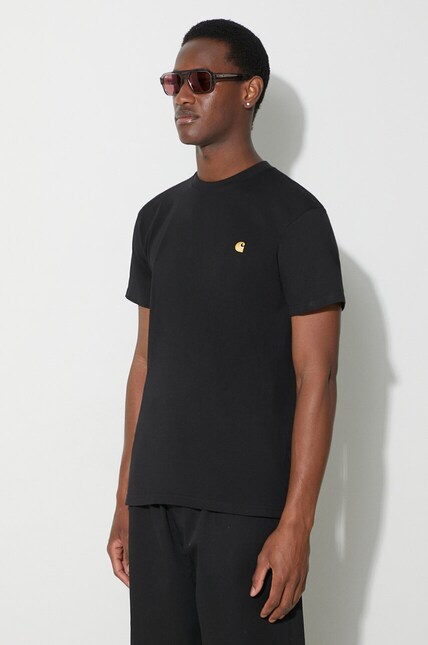 Carhartt WIP cotton t-shirt S/S Chase T-Shirt men's black color