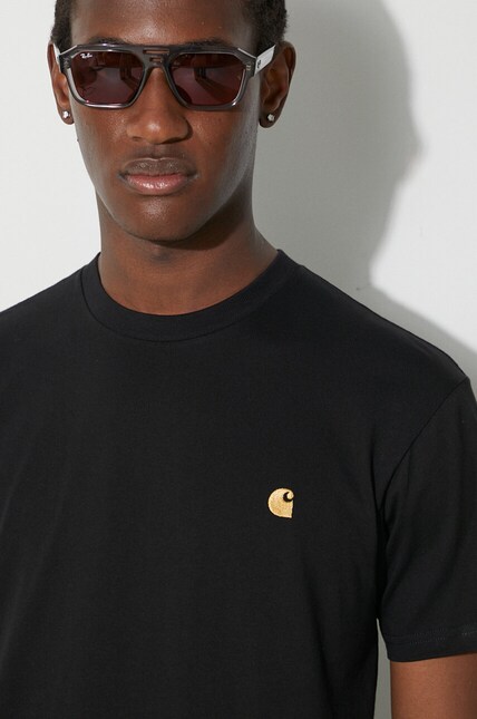 Carhartt WIP cotton t-shirt S/S Chase T-Shirt men's black color