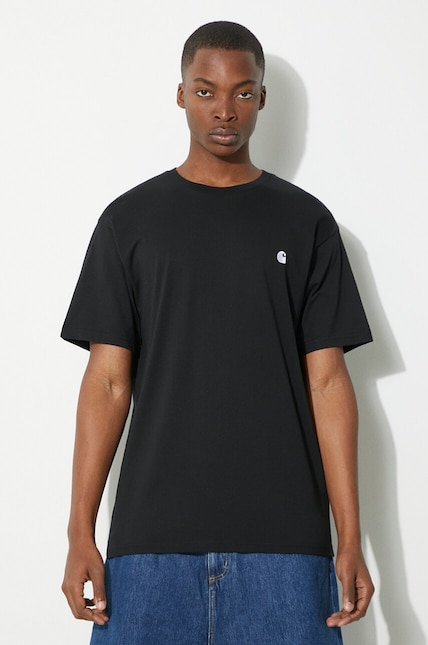 Carhartt WIP cotton t-shirt S/S Madison men's black color smooth
