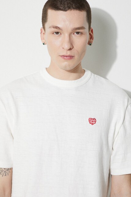 Human Made cotton t-shirt Heart Badge men's white color HM27CS002
