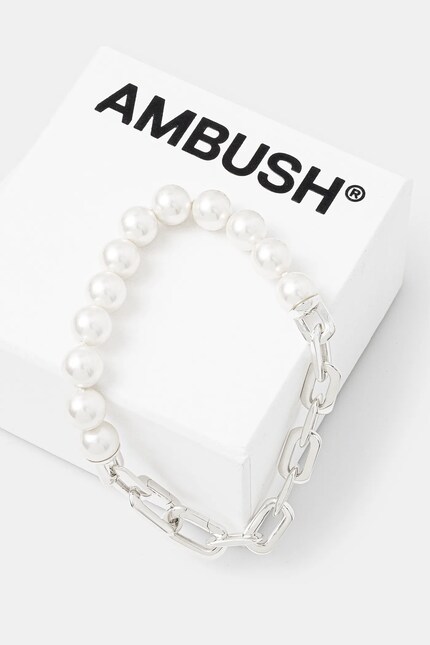AMBUSH silver bracelet Pearl Padlock Bracelet women's 12115260 at