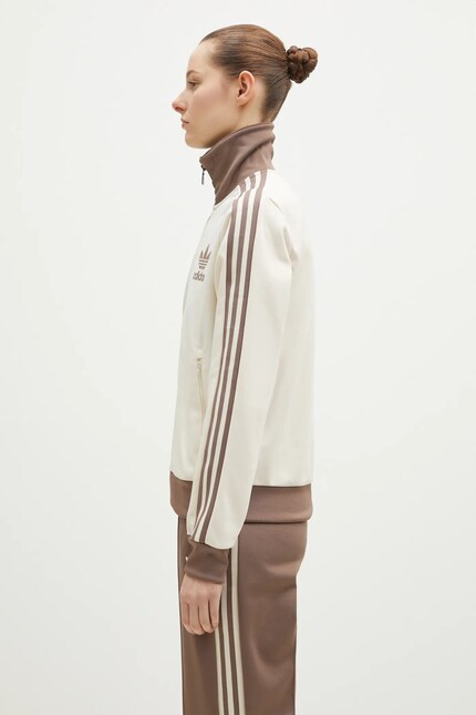 トップス andwang Low Gauge Zip Set Up beige adidas Originals sweatshirt Adicolor women's beige color with an