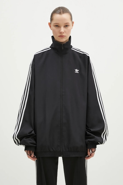 adidas Originals sweatshirt OVERSIZED TT women's black color with adidas Originals sweatshirt OVERSIZED TT women's black color with