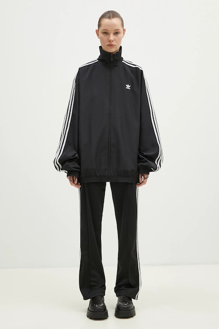 adidas Originals sweatshirt OVERSIZED TT women's black color with adidas Originals sweatshirt OVERSIZED TT women's black color with