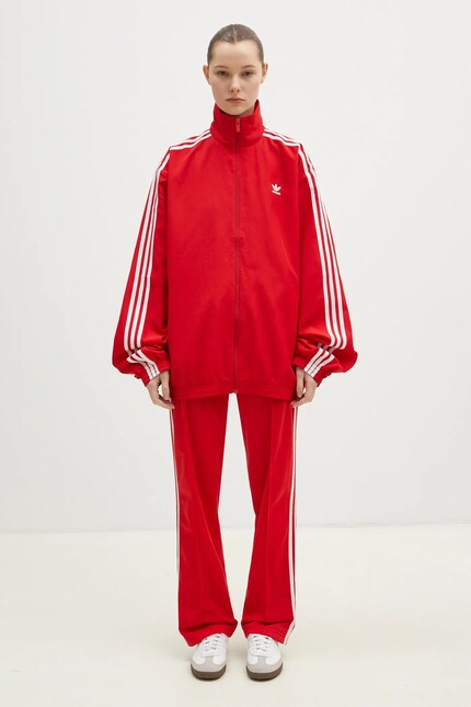 adidas Originals sweatshirt Oversized Tracktop women's red color