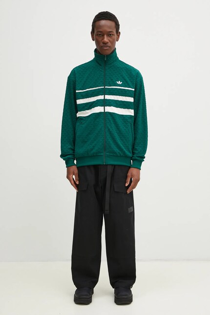 adidas Originals sweatshirt Q12 MONOGRAM T men's green color adidas Originals sweatshirt Q12 MONOGRAM T men's green color