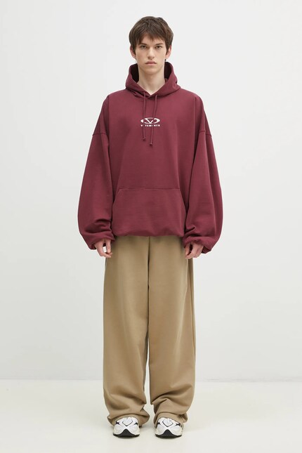 VETEMENTS sweatshirt Oval Logo Cropped Boxy men's maroon color