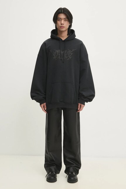 VETEMENTS sweatshirt Drip Metal Oversized men's black color hooded