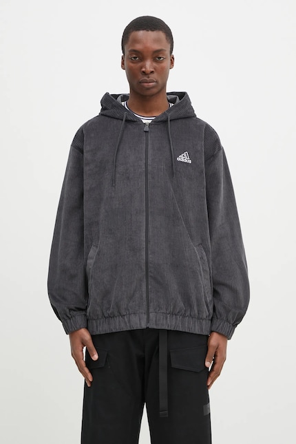adidas Originals corduroy sweatshirt Cord Hoodie gray color hooded adidas Originals corduroy sweatshirt Cord Hoodie gray color hooded