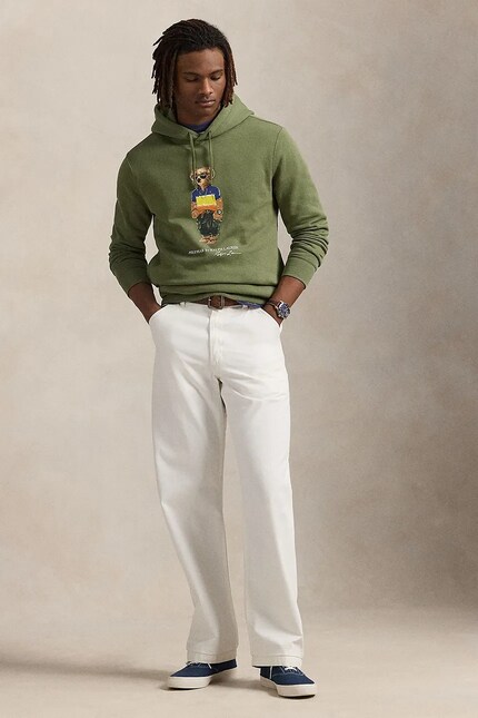 Polo Ralph Lauren sweatshirt men's green color hooded with a print