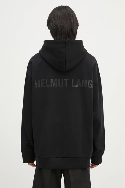 Helmut Lang sweatshirt Mega Zip Hoodie.Cmbd men's black color