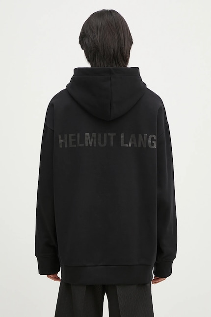 Helmut Lang sweatshirt Mega Zip Hoodie.Cmbd men's black color Helmut Lang sweatshirt Mega Zip Hoodie.Cmbd men's black color