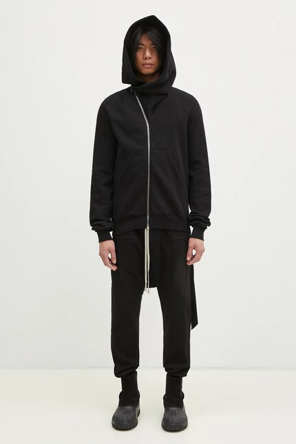 Rick Owens cotton sweatshirt Mountain men's black color hooded
