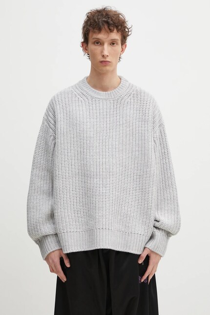 MKI MIYUKI ZOKU wool blend jumper Chunky Rib Knit Crewneck PRM EU