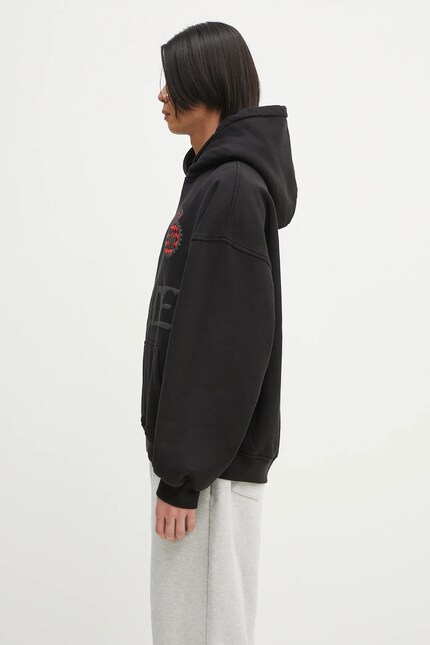 RHUDE cotton sweatshirt Cote D'Azur Crest men's black color hooded