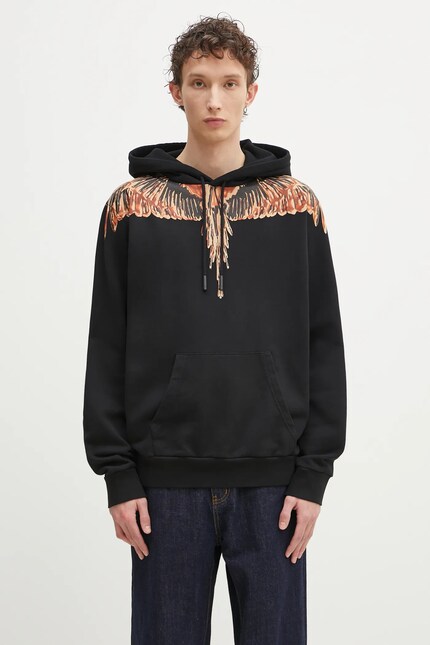 Marcelo Burlon cotton sweatshirt Icon Wings Regular Hoodie Black