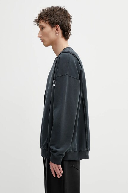 MM6 Maison Margiela cotton sweatshirt gray color smooth SH2GU0019