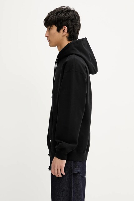 NEIGHBORHOOD cotton sweatshirt SOLID SWEAT ZIP black color hooded
