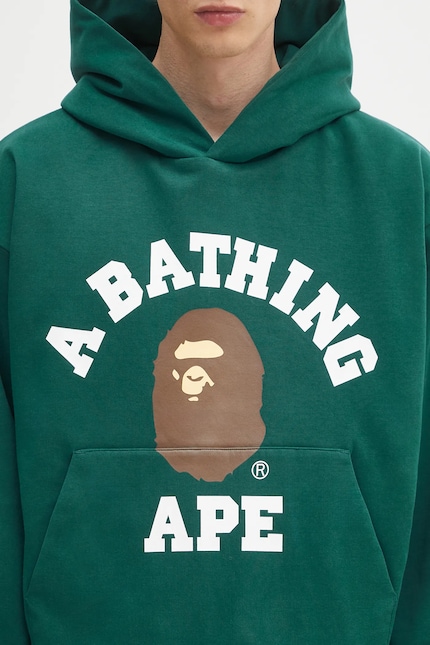 A Bathing Ape グリーン トレーナー M A Bathing Ape cotton sweatshirt College puffy green color hooded