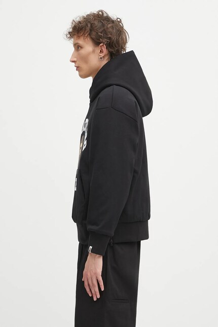 A Bathing Ape cotton sweatshirt College puffy black color hooded
