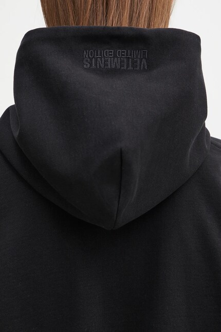 VETEMENTS sweatshirt Oval Logo Cropped Boxy black color hooded