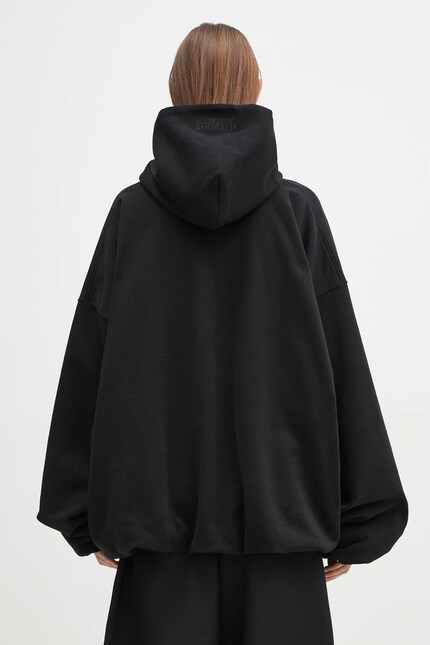 VETEMENTS sweatshirt Oval Logo Cropped Boxy black color hooded